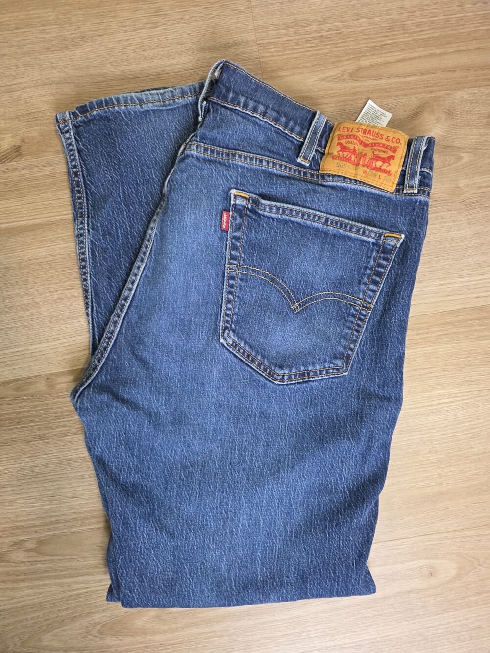 Levi's 505 Regular Fit Jeans Men's 38x30 Blue Straight Leg Dark Wash